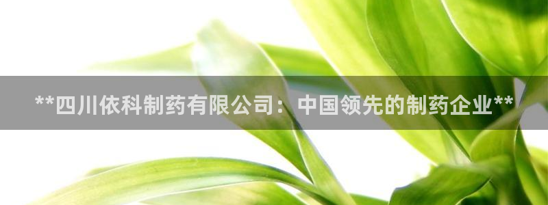 九游会老哥俱乐部必备的交流社区：**四川依科制药有限公司：中国领先的制药企业**