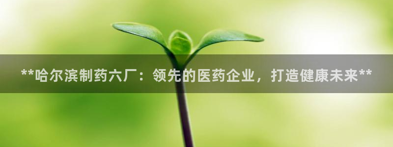 九游老哥俱乐部官网登录网址：**哈尔滨制药六厂：领先的医药企业，打造健康未来**