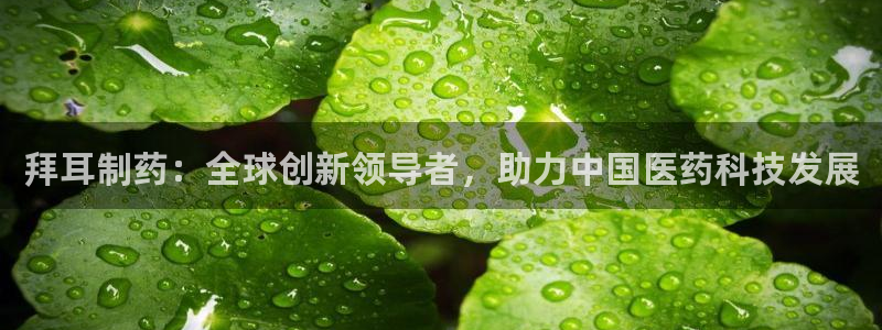 九游会老哥俱乐部官方网站：拜耳制药：全球创新领导者，助力中国医药科技发展