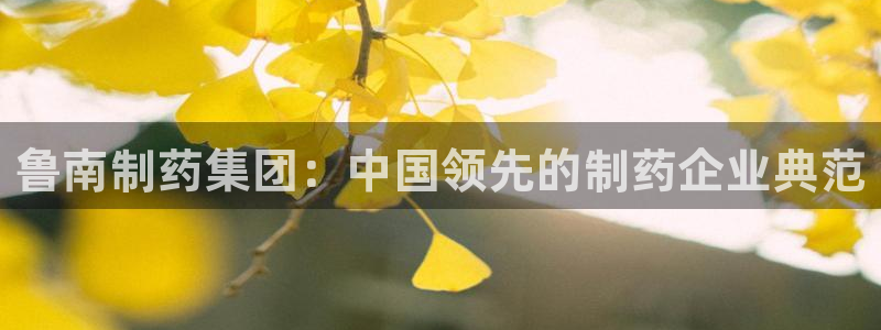 ag九游会老哥俱乐部：鲁南制药集团：中国领先的制药企业典范