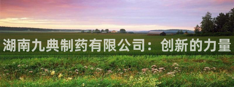 九游老哥俱乐部官网登录：湖南九典制药有限公司：创新的力量