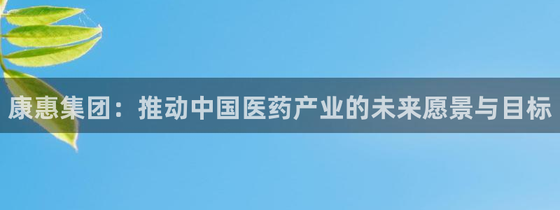 老哥俱乐部是干什么的：康惠集团：推动中国医药产业的未来愿景与目标