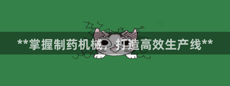 九游会老哥：**掌握制药机械，打造高效生产线**